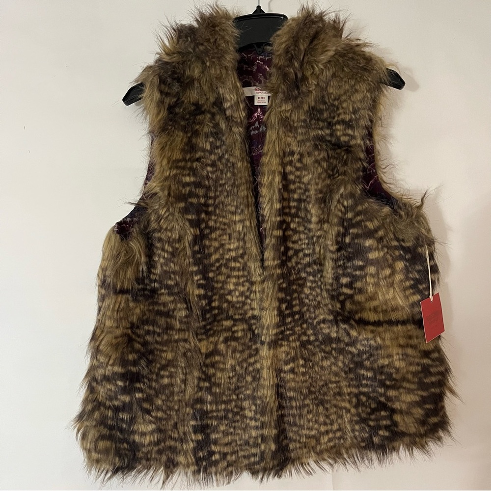 Mossimo Supply Co. Women’s Faux Fur Vest with lining Pattern Purple Size XL New